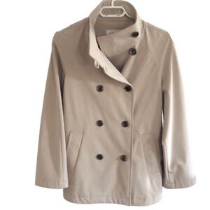 Calvin Klein Ivory Oat Peacoat double breasted trench coat size small - medium
